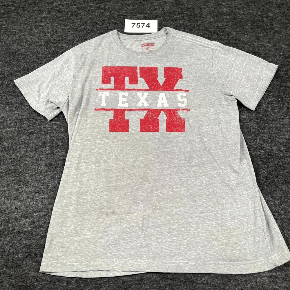 State Of Mine T Shirt Mens Large Gray Texas Graphic Print Crew Neck Outdoor